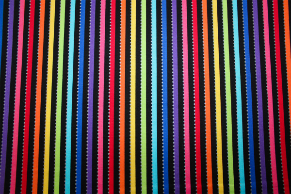 Designer- Baumwollstoff Be Colourful Black Rainbow (10 cm)